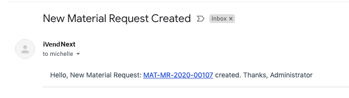 New Material Request - TBE